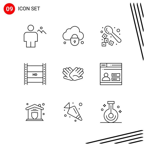 Conjunto Iconos Creativos Universales Simplemente Vector Ilustraciones Para Aplicaciones Web — Vector de stock