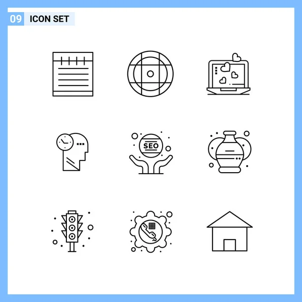 Conjunto Iconos Creativos Universales Simplemente Vector Ilustraciones Para Aplicaciones Web — Vector de stock