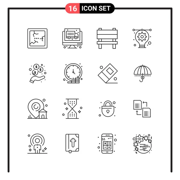 Conjunto Iconos Creativos Universales Simplemente Vector Ilustraciones Para Aplicaciones Web — Archivo Imágenes Vectoriales