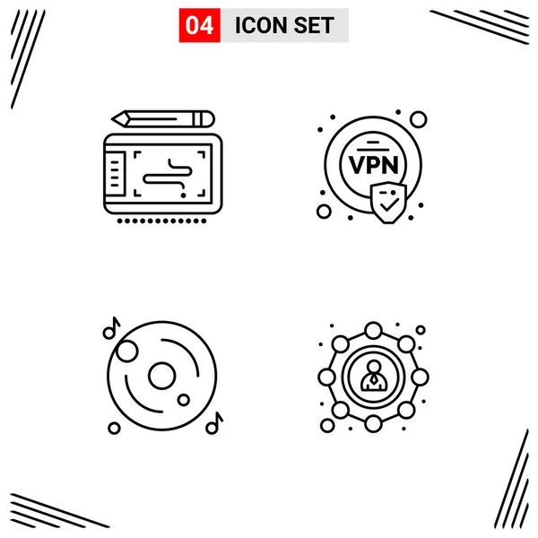 Conjunto Iconos Creativos Universales Simplemente Vector Ilustraciones Para Aplicaciones Web — Vector de stock