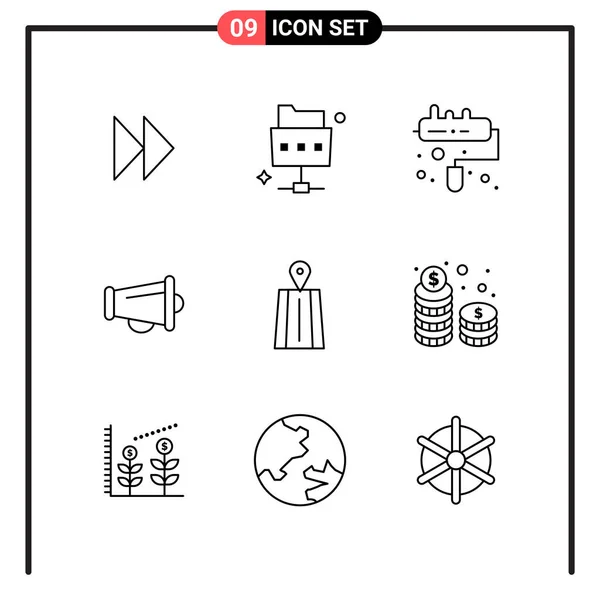 Conjunto Iconos Creativos Universales Simplemente Vector Ilustraciones Para Aplicaciones Web — Vector de stock