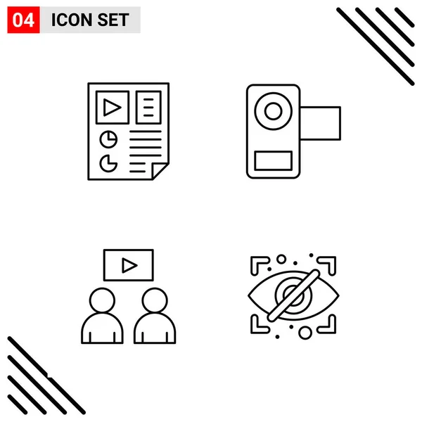 Conjunto Iconos Creativos Universales Simplemente Vector Ilustraciones Para Aplicaciones Web — Vector de stock