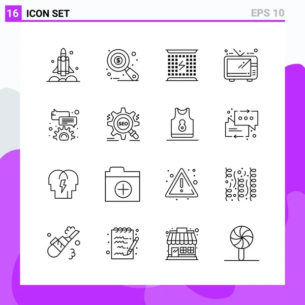 Conjunto Iconos Creativos Universales Simplemente Vector Ilustraciones Para Aplicaciones Web — Vector de stock