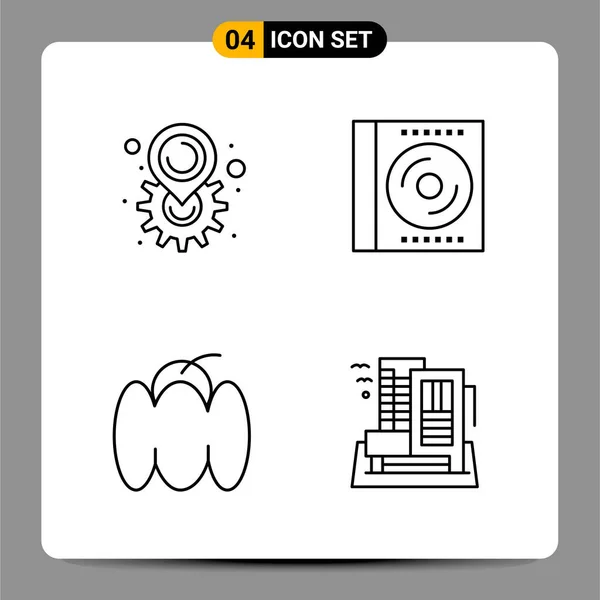 Set Universal Creative Icons Simply Vector Illustrations Web Mobile Apps — Stock Vector