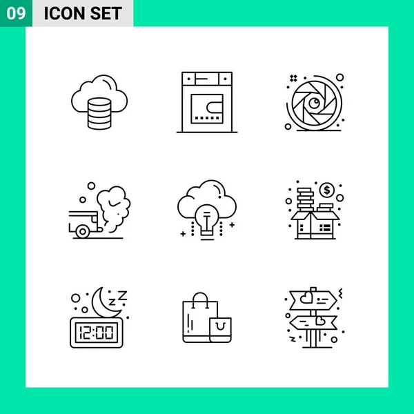 Conjunto Iconos Creativos Universales Simplemente Vector Ilustraciones Para Aplicaciones Web — Vector de stock