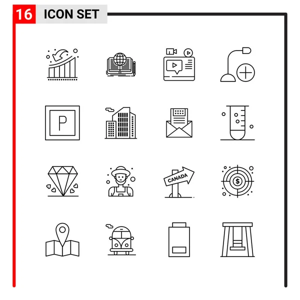 Set Dari Ikon Kreatif Universal Cukup Ilustrasi Vektor Untuk Aplikasi - Stok Vektor