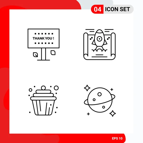 Conjunto Iconos Creativos Universales Simplemente Vector Ilustraciones Para Aplicaciones Web — Vector de stock