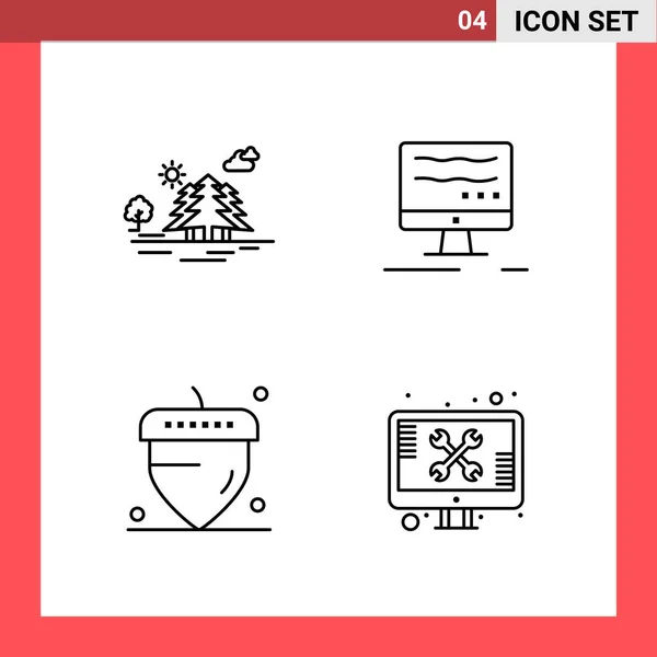 Iconos Creativos Conjunto Diseño Sobre Fondo Blanco — Vector de stock