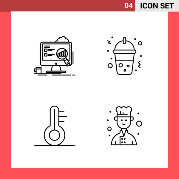 Conjunto Iconos Creativos Universales Simplemente Vector Ilustraciones Para Aplicaciones Web — Archivo Imágenes Vectoriales