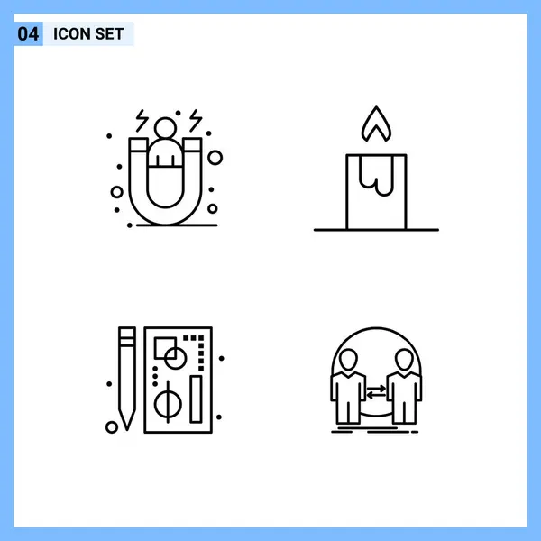 Conjunto Iconos Creativos Universales Simplemente Vector Ilustraciones Para Aplicaciones Web — Archivo Imágenes Vectoriales