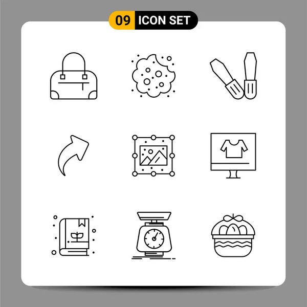 Conjunto Iconos Creativos Universales Simplemente Vector Ilustraciones Para Aplicaciones Web — Archivo Imágenes Vectoriales