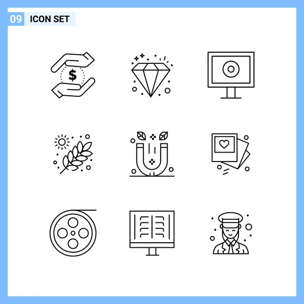 Set Universal Creative Icons Simply Vector Illustrations Web Mobile Apps — Stock Vector