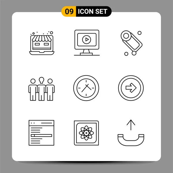 Conjunto Iconos Creativos Universales Simplemente Vector Ilustraciones Para Aplicaciones Web — Archivo Imágenes Vectoriales