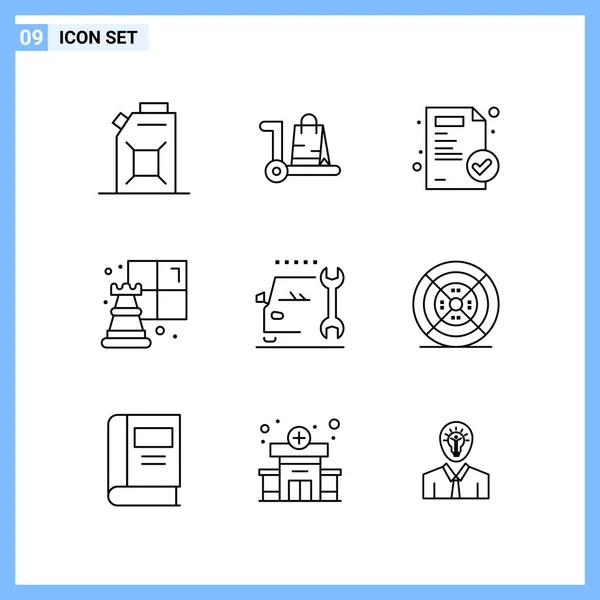 Conjunto Iconos Creativos Universales Simplemente Vector Ilustraciones Para Aplicaciones Web — Vector de stock