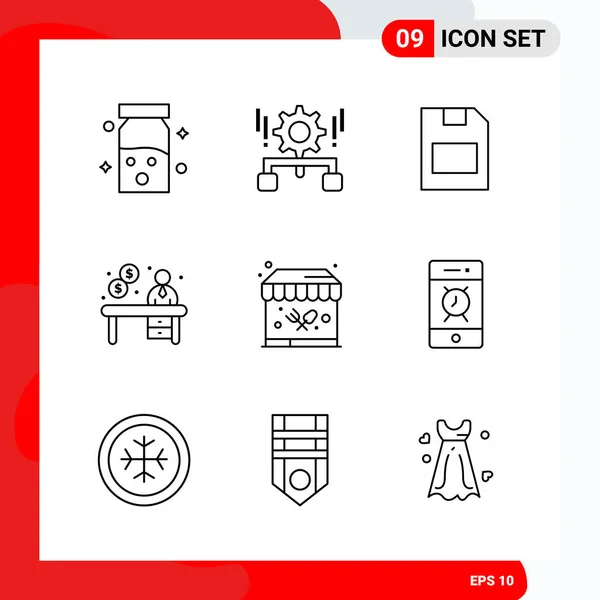 Set di 16 icone universali Business Vector — Vettoriale Stock