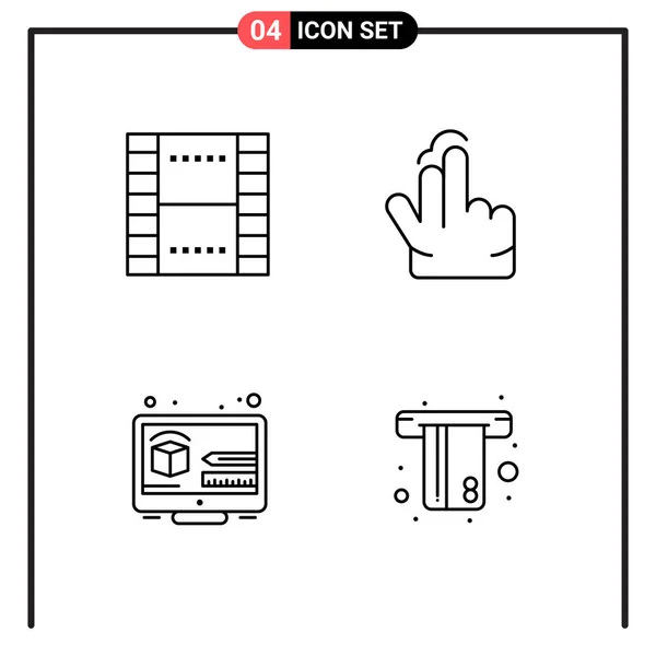 Set Universeller Kreativer Symbole Einfach Vektorillustrationen Für Web Und Mobile — Stockvektor