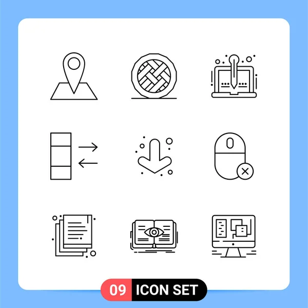 Set Universal Creative Icons Simply Vector Illustrations Web Mobile Apps — Stock Vector