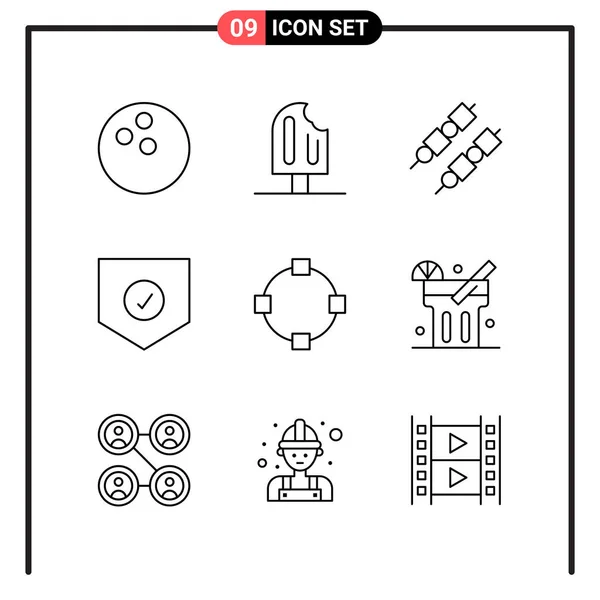 Conjunto Iconos Creativos Universales Simplemente Vector Ilustraciones Para Aplicaciones Web — Archivo Imágenes Vectoriales