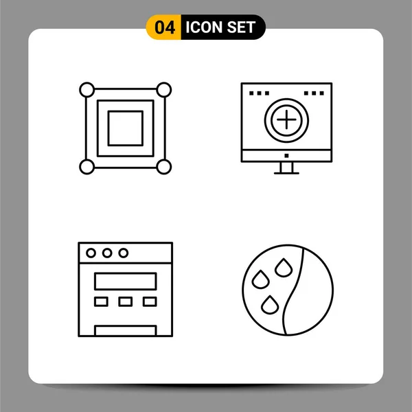 Set Universal Creative Icons Simply Vector Illustrations Web Mobile Apps — Stock Vector