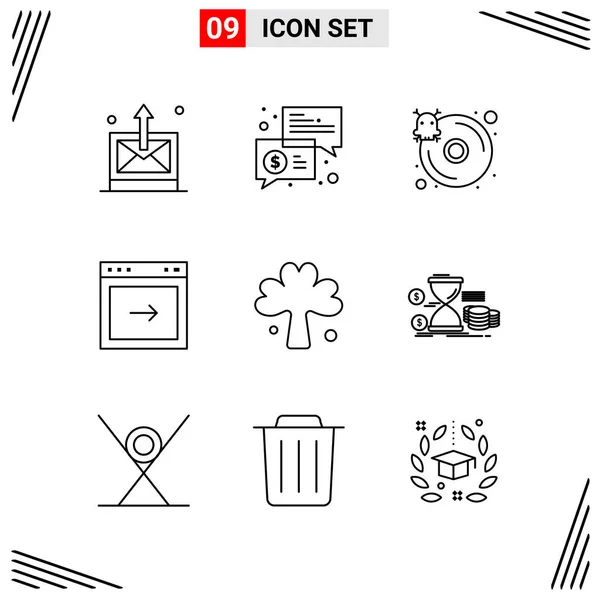 Conjunto Iconos Creativos Universales Simplemente Vector Ilustraciones Para Aplicaciones Web — Vector de stock