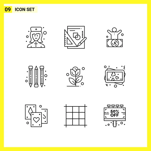 Conjunto Iconos Creativos Universales Simplemente Vector Ilustraciones Para Aplicaciones Web — Vector de stock