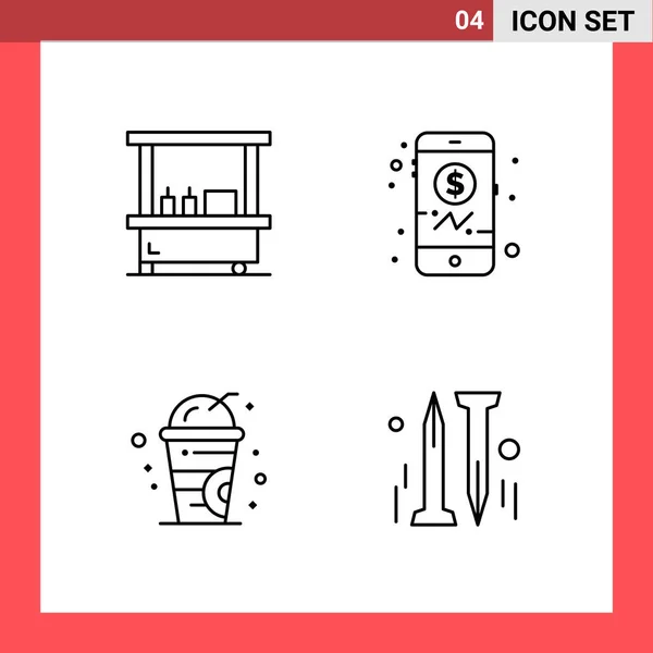 Conjunto Iconos Creativos Universales Simplemente Vector Ilustraciones Para Aplicaciones Web — Archivo Imágenes Vectoriales