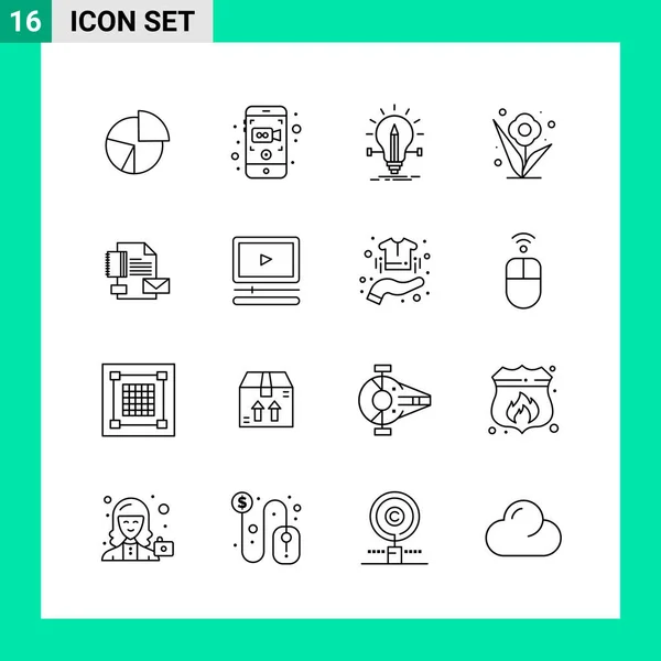 Conjunto Iconos Creativos Universales Simplemente Vector Ilustraciones Para Aplicaciones Web — Vector de stock