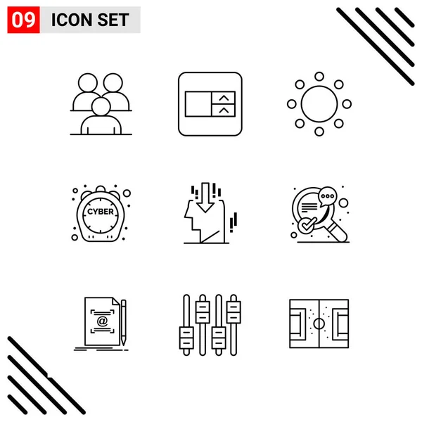 Conjunto Iconos Creativos Universales Simplemente Vector Ilustraciones Para Aplicaciones Web — Vector de stock