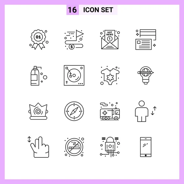 Set Universele Creatieve Iconen Vectorillustratie — Stockvector