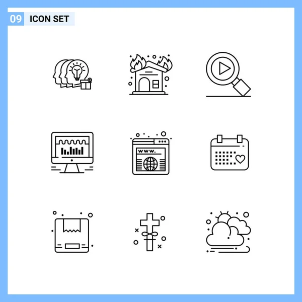 Set Universal Creative Icons Simply Vector Illustrations Web Mobile Apps — Stock Vector