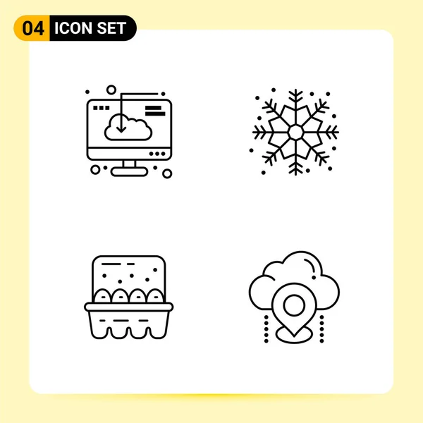 Conjunto Iconos Creativos Universales Ilustración Vectorial — Vector de stock