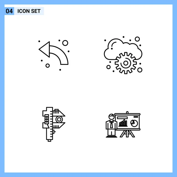 Conjunto Iconos Creativos Universales Simplemente Vector Ilustraciones Para Aplicaciones Web — Archivo Imágenes Vectoriales