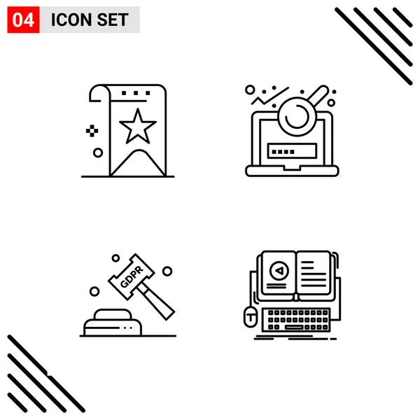 Conjunto Iconos Creativos Universales Simplemente Vector Ilustraciones Para Aplicaciones Web — Vector de stock