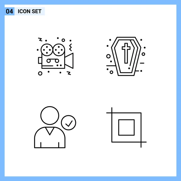 Iconos Línea Conjunto Vector — Vector de stock