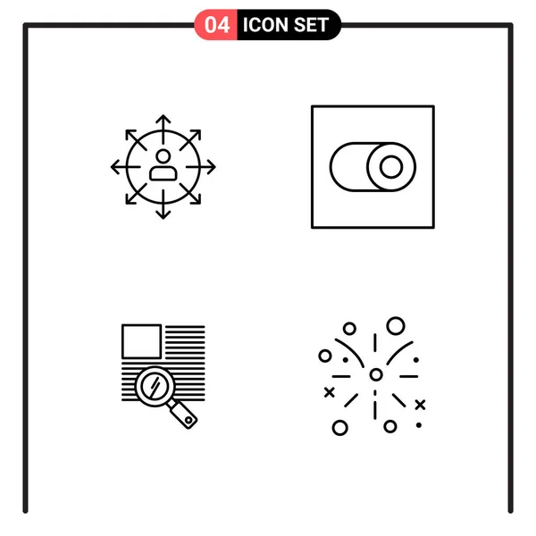 Conjunto Iconos Creativos Universales Simplemente Vector Ilustraciones Para Aplicaciones Web — Vector de stock