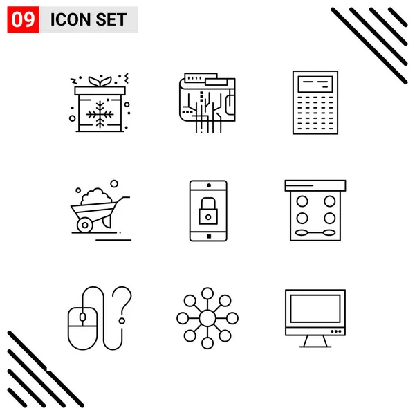 Set Universal Creative Icons Simply Vector Illustrations Web Mobile Apps — Stock Vector