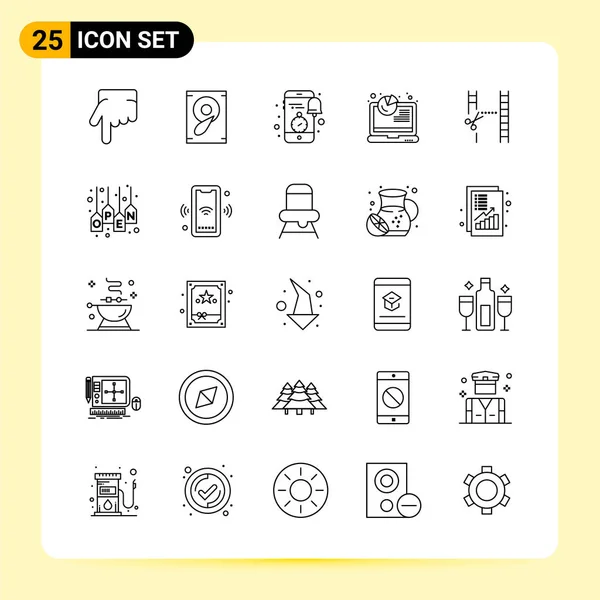 Conjunto Iconos Creativos Universales Simplemente Vector Ilustraciones Para Aplicaciones Web — Archivo Imágenes Vectoriales