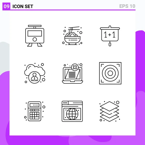 Conjunto Iconos Creativos Universales Simplemente Vector Ilustraciones Para Aplicaciones Web — Archivo Imágenes Vectoriales