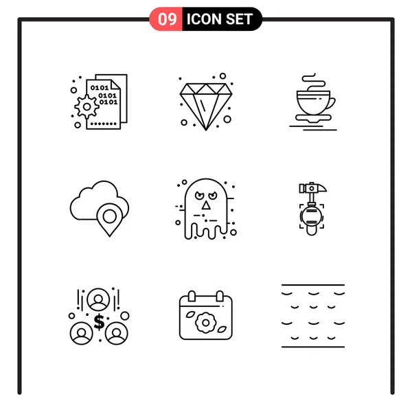 Conjunto Iconos Creativos Universales Simplemente Vector Ilustraciones Para Aplicaciones Web — Archivo Imágenes Vectoriales