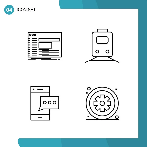 Set Universeller Kreativer Symbole Einfach Vektorillustrationen Für Web Und Mobile — Stockvektor