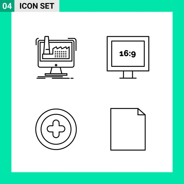 Conjunto Iconos Creativos Universales Simplemente Vector Ilustraciones Para Aplicaciones Web — Archivo Imágenes Vectoriales