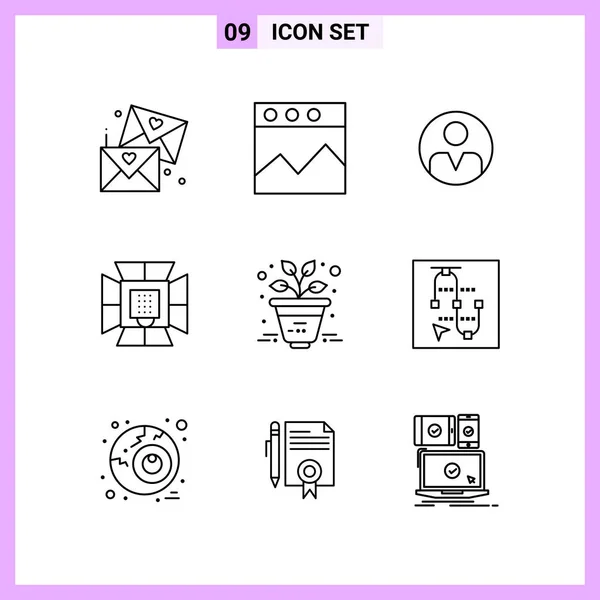 Conjunto Iconos Creativos Universales Simplemente Vector Ilustraciones Para Aplicaciones Web — Vector de stock