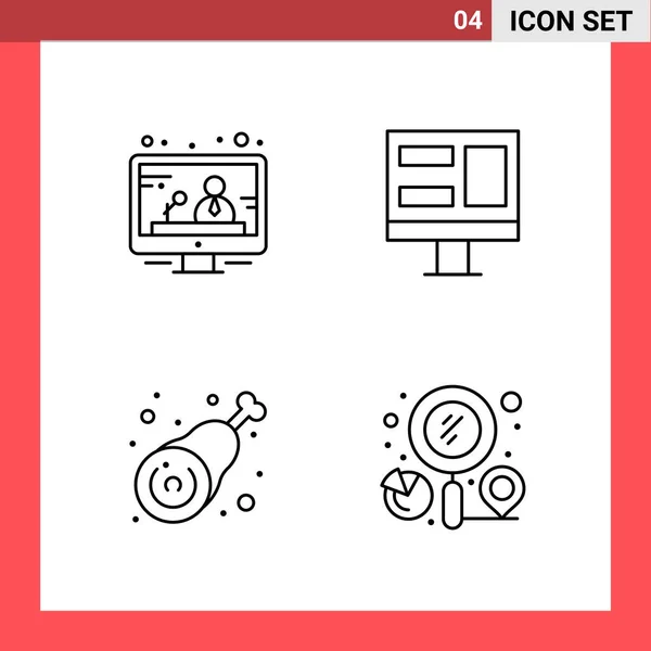 Conjunto Iconos Creativos Universales Simplemente Vector Ilustraciones Para Aplicaciones Web — Vector de stock