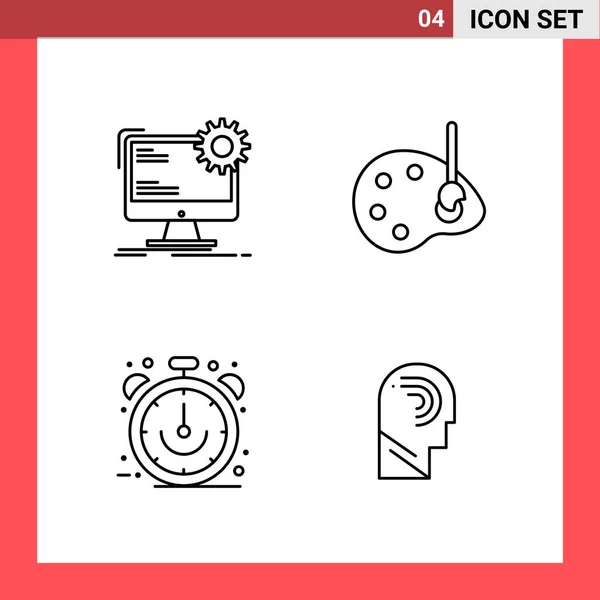 Conjunto Iconos Creativos Universales Simplemente Vector Ilustraciones Para Aplicaciones Web — Archivo Imágenes Vectoriales