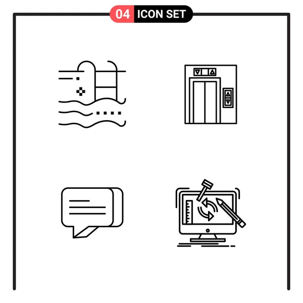 Conjunto Iconos Creativos Universales Simplemente Vector Ilustraciones Para Aplicaciones Web — Vector de stock