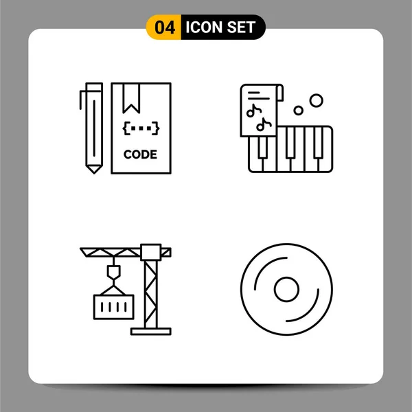 Set Universeller Kreativer Symbole Einfach Vektorillustrationen Für Web Und Mobile — Stockvektor