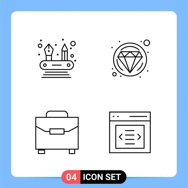 Set Universal Creative Icons Simply Vector Illustrations Web Mobile Apps — Stock Vector