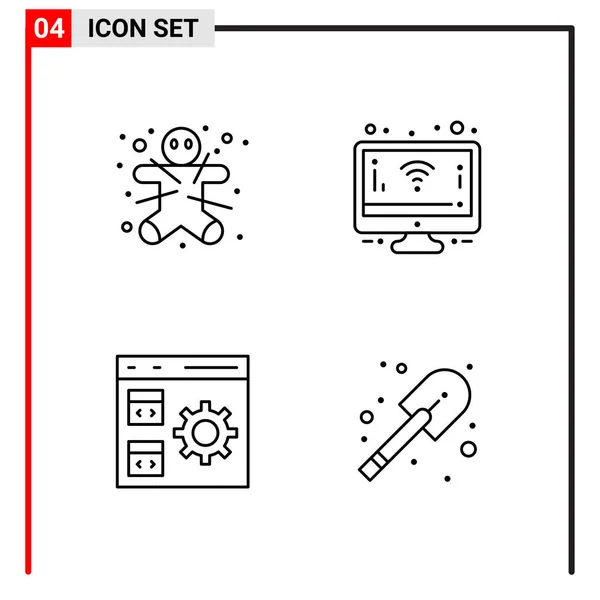 Set Universeller Kreativer Symbole Einfach Vektorillustrationen Für Web Und Mobile — Stockvektor