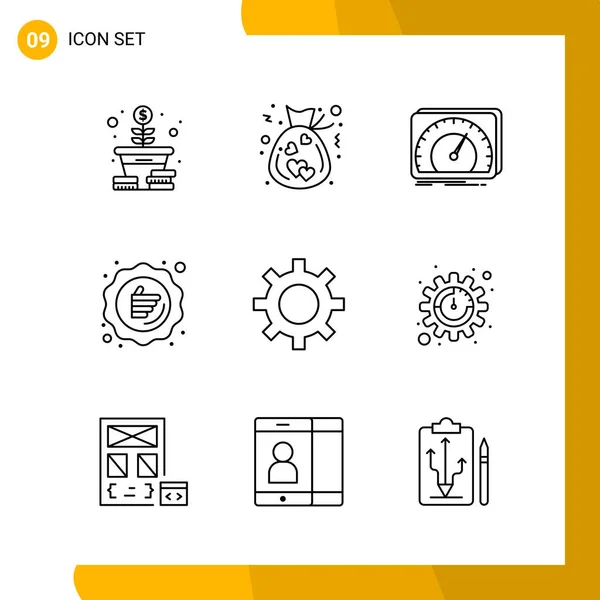 Conjunto Iconos Creativos Universales Simplemente Vector Ilustraciones Para Aplicaciones Web — Archivo Imágenes Vectoriales