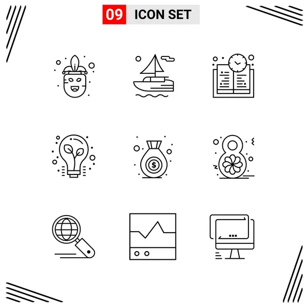 Conjunto Iconos Creativos Universales Simplemente Vector Ilustraciones Para Aplicaciones Web — Archivo Imágenes Vectoriales